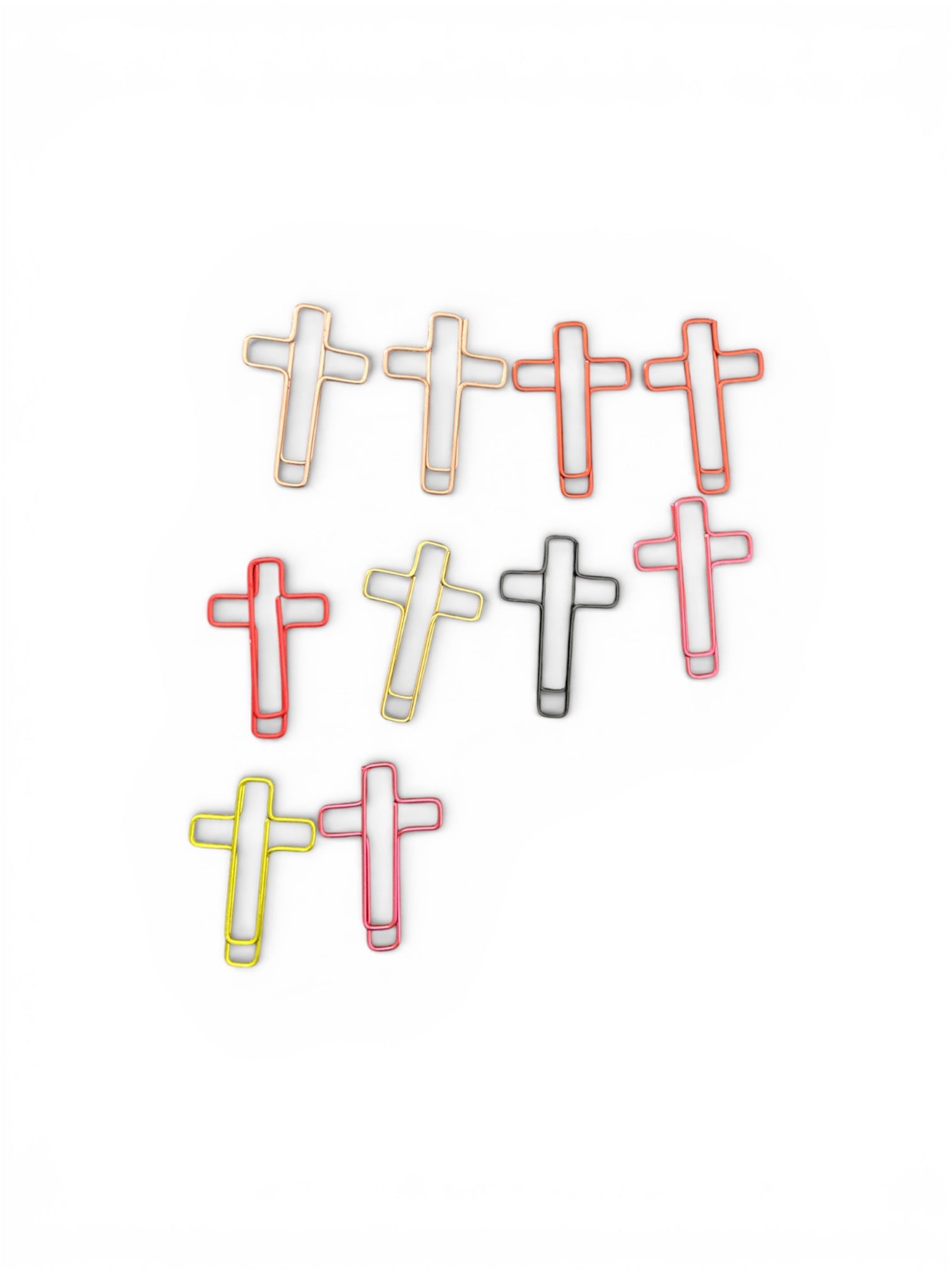 Mini cross paper clips -10pack