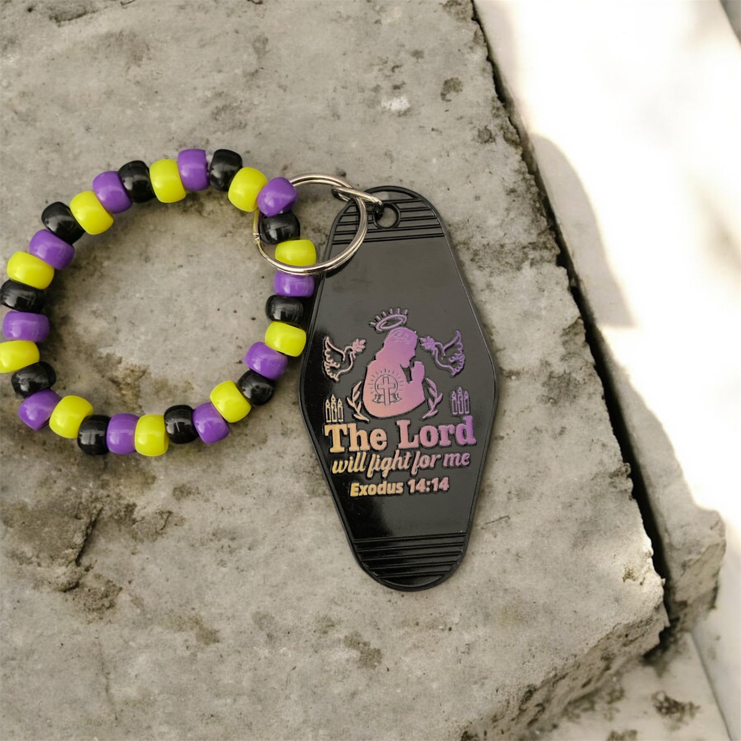 The lord will fight for me keychain