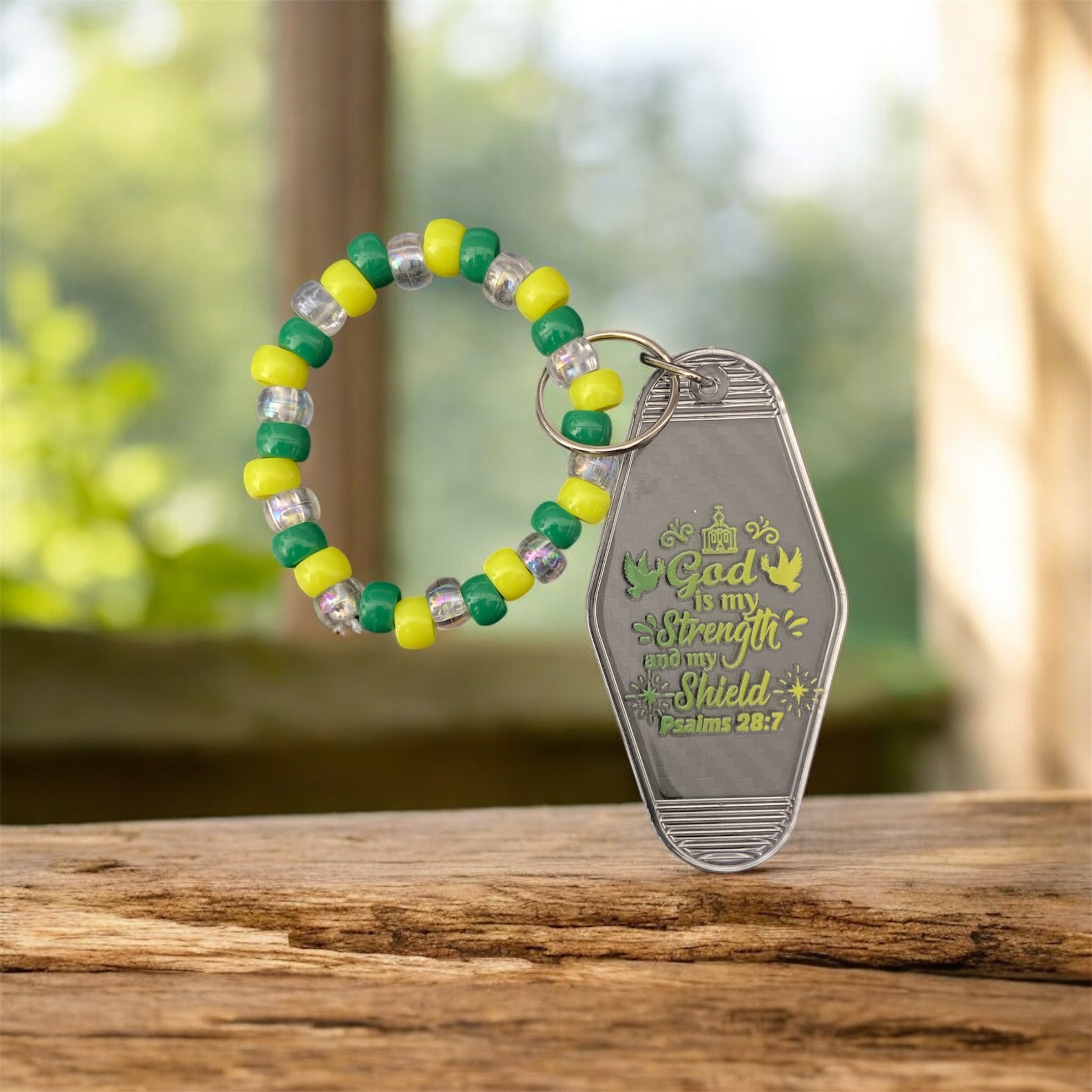 GOD is my strength and shield keychain