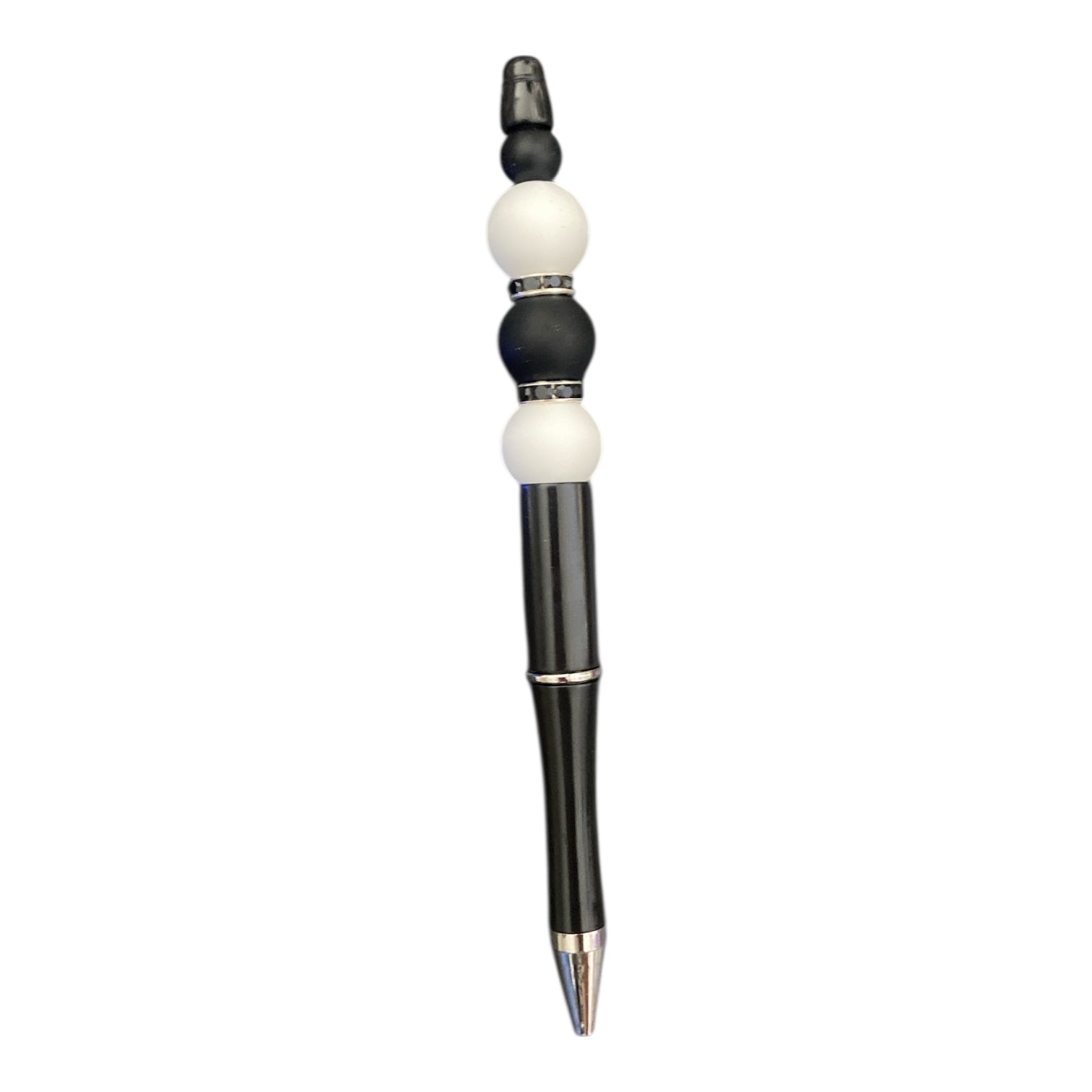 Black and white beaded pen